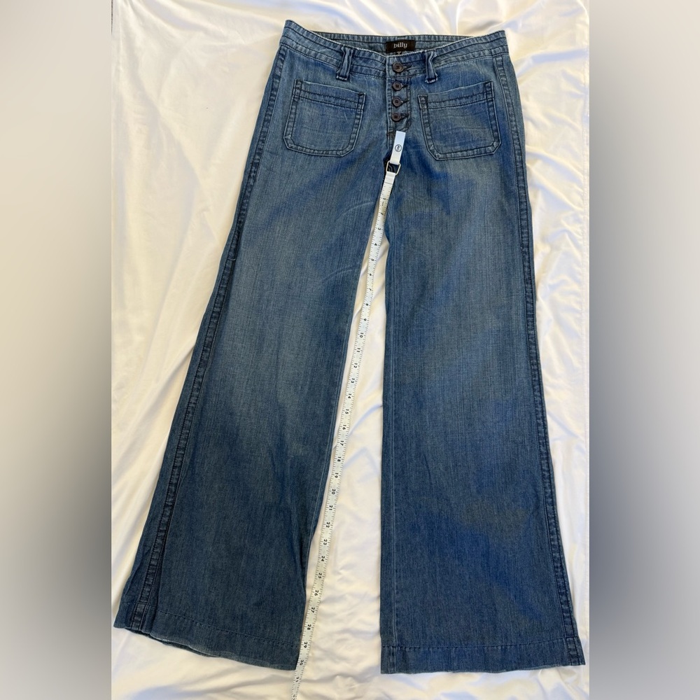 Billy Reid Wide-Leg Button-Fly Jeans • Size 26